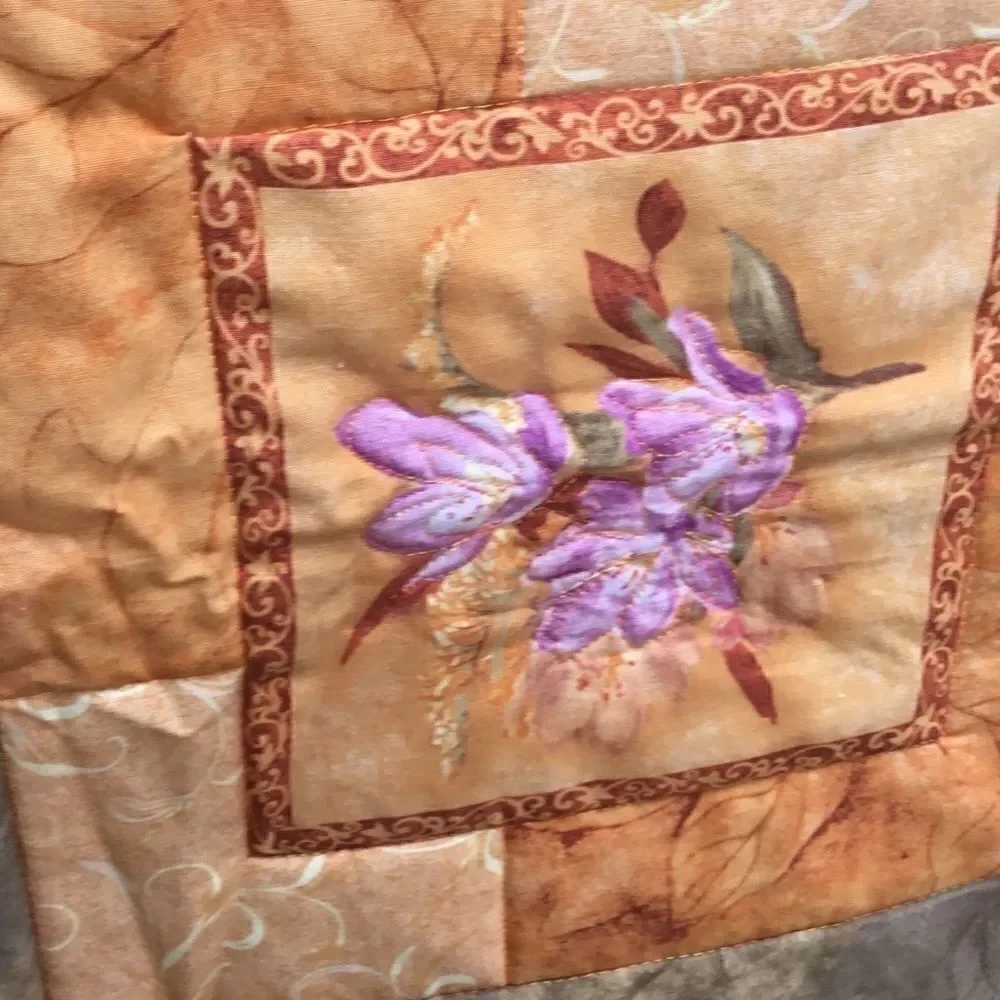 NWT. Hand Crafted Yellow Flower Quilt